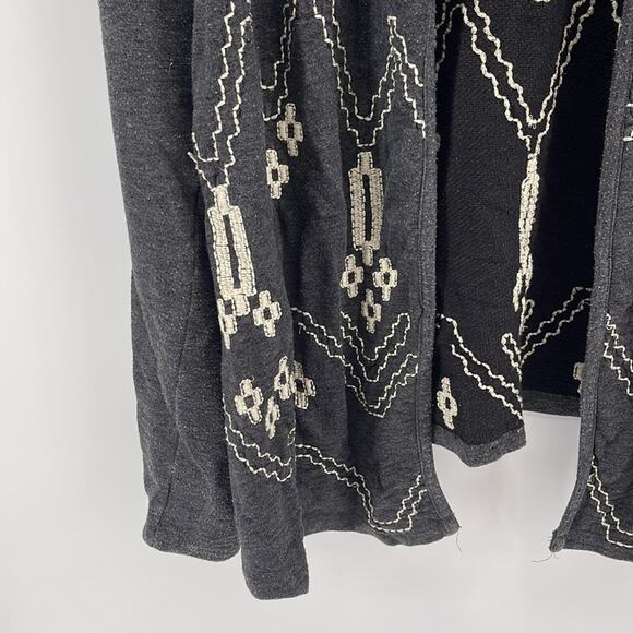 Lucky Lotus Lucky Brand boho southwestern embroidered open front cardigan sz M - Picture 3 of 6